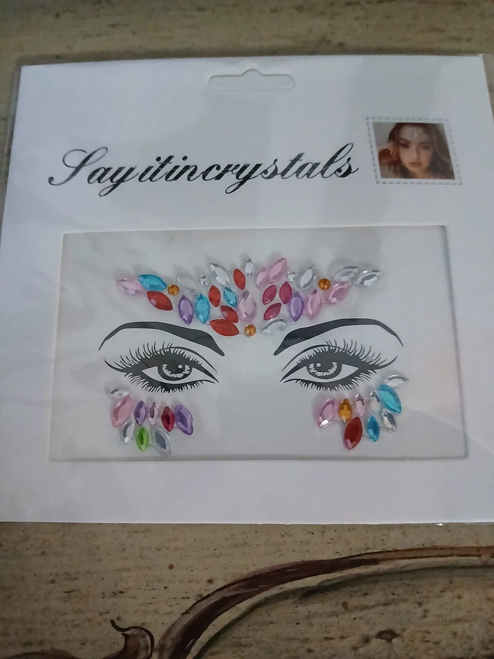 Multicolor Face Gem Sticker Set - Decorative Crystal Accents Festival Wear Fairy